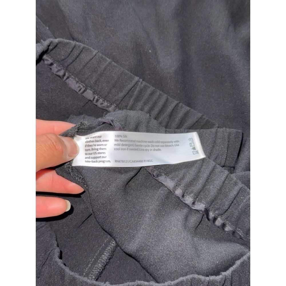 Eileen Fisher Black Silk Wide Leg Cropped Pants Lagenlook Size Medium - Picture 4 of 9